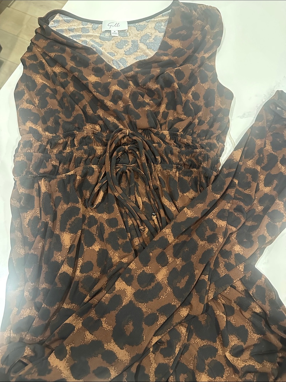 Versona leopard cheetah stretch jumpsuit jumper size medium